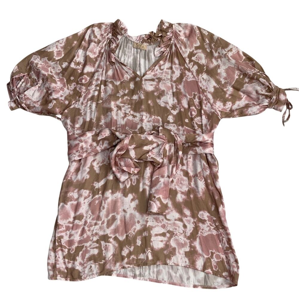 Sofia Belted Tye dye Dress one size‎ fits most made in Italy